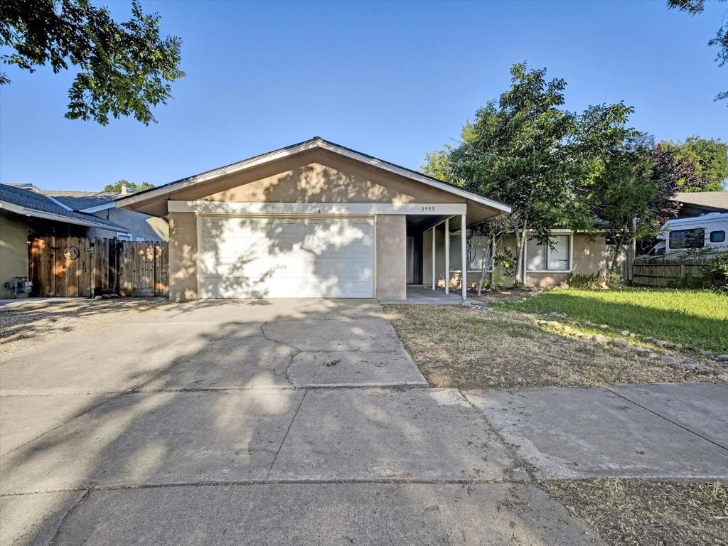 Welcome to 3559 Vernal Ave. This 3-bedroom, 2-bathroom home located in North Merced's most established and desirable neighborhoods. This spacious 1,425 sq ft residence offers a comfortable and inviting atmosphere for any family. The heart of the home is the well-appointed kitchen, ideal for preparing meals and gathering with loved ones. The open layout seamlessly connects to the dining and family rooms, providing flexibility for entertaining. The home features central AC and central forced air heating, ensuring year-round comfort. The flooring throughout the home complements the warm aesthetic, adding to the overall appeal. The generous lot size of 6,546 sq ft offers ample space for outdoor activities and gardening. Completing this home is a spacious 2-car garage, providing plenty of storage and parking options. Don't miss the opportunity to make this Merced gem your own.