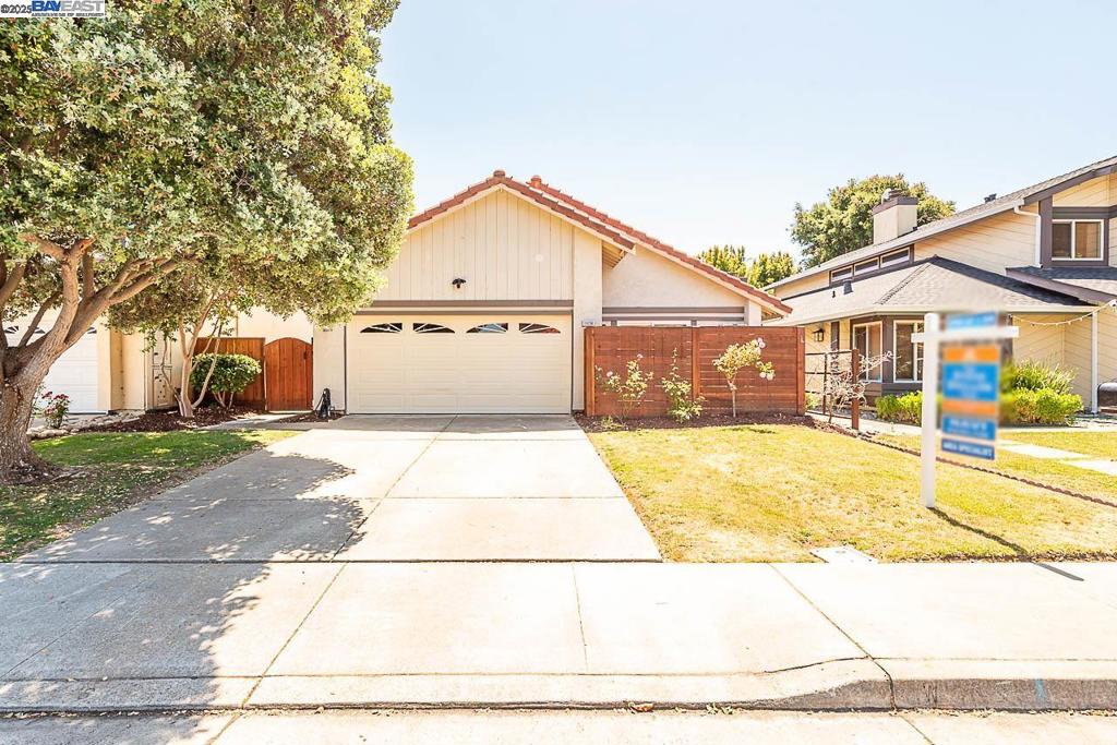 Welcome to this charming home nestled in the highly desirable Ponderosa neighborhood. A beautifully remodeled home offering 3 bedrooms, 2 baths and 1,388 sqft of open living space. An added sunroom provides an extra 187 sqft of living area - remodeled with full insulation, skylight and your very own climbing rockwall! Walk into the large living room with soaring vaulted ceilings and tons of windows offering ample natural light. A gorgeous kitchen with modern Shaker cabinets, granite counters and stainless steel appliances. Off the kitchen, the dining area opens to the large sunroom providing extra living space for a home office or playroom - the possibilities are endless! Spacious bedrooms and remodeled bathrooms. A charming backyard with manicured lawn and lush landscaping full of mature fruit trees and gorgeous flowers. The large side yard was expanded to include a grand entry and ample space to relax and entertain. Upgraded throughout with fully paid solar, new dual-pane windows, luxury vinyl plank floors, fresh interior paint, Tesla charger, NEST smart devices and more! Prime location with easy access to I-880/84/92, BART, Coyote Hills, Alameda Creek Trail, Union Landing and major employers of the Bay Area.