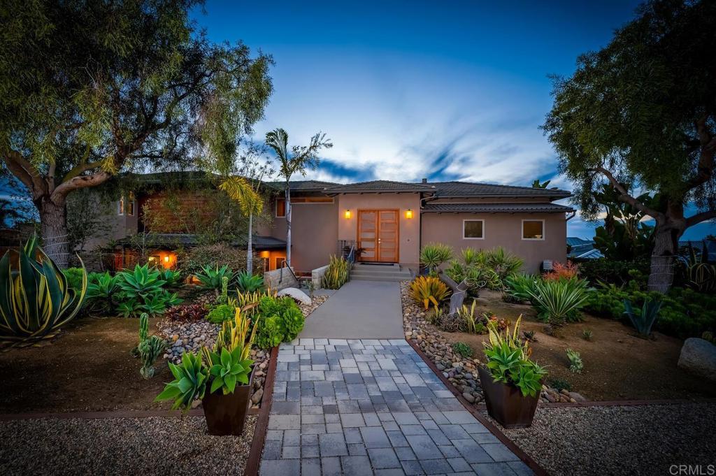 LOCATION, LOCATION, LOCATION! Look no further if you have been searching for the lifestyle of blending luxury and coastal living West of the 5 in the wonderful beach community of Leucadia! Step into your own private oasis. This extraordinary property has it all! Panoramic ocean views. Open floor plan. Oversized private deck off of main living area. Ocean view great room with large modern kitchen with leathered granite counters & cook island. Dining area and sitting area. Large primary bedroom with private deck, ocean view. Primary bath with shower, stand alone tub, bidet, dual sinks, walk-in closet, built in cabinets. Two additional generously sized en suite bedrooms and baths. Income-producing active Airbnb Junior Suite ADU with its own private entrance, full kitchen, living area, bedroom, walk-in closet, laundry room, and full bath! Attached 3 car garage plus 2 additional garages. Expansive driveway with room for at least 20 cars and/or sport court. Nice backyard space. 1/2 acre lot with plenty of room for a pool or pickleball court. Multiple mature fruit trees, including avocado trees. Live like you are on a spa-like vacation every day. Only a few blocks away from downtown Encinitas, shopping, restaurants, Coaster train station, beaches, and so much more. WELCOME HOME to living in a dream!