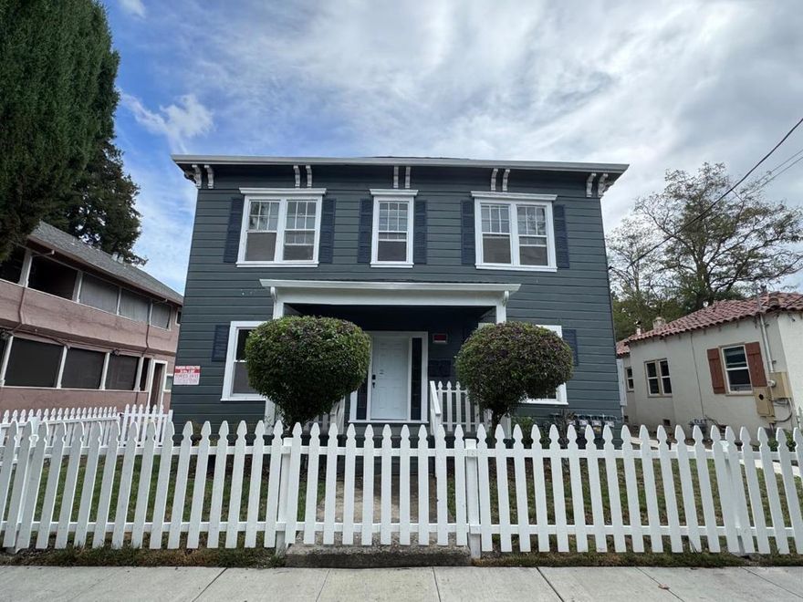 Welcome to this beautiful 900+ sqft 2-Bedroom, 1-Bath Residence Unit located in the historic and quiet North downtown city of San Jose. This residence is in a completely renovated historical building soaring w/ 11 ft high ceilings and abundant natural light. The brand-new kitchen is a chefs dream, featuring elegant granite countertops, sleek shaker cabinets, a full suite of stainless steel appliances includes a cooktop, oven, microwave, dishwasher, and refrigerator. The cozy eat-in dining area is perfect for casual meals or entertaining guests.  Enjoy the comfort provided by multi AC/heater zone throughout the home. The flooring is covered with durable laminate, enhancing the contemporary feel. Relax and unwind in a large separate family room open, bright, full of life that can be used for office or guest.  A new bathroom w/ full bathtub, stainless faucets & vanity set completes this inviting space. Additional highlights include in-unit washer and dryer, 2 ample parkings, and an unbeatable location just minutes from BART,Guadalupe Park, SJ State University, North SJ downtown district and access to all hubs of tech quarters in Silicon Valley. This convenience and historic charm residence delivers the perfect blend of style, comfort, and city living/work style.