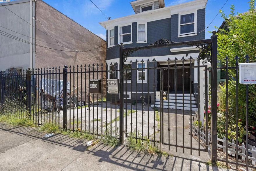 MOTIVATED SELLERS, BRING AN OFFER.  Introducing 845 and 843 Isabella Street, a remarkable duplex in Oakland, California. Built-in 1905, this historic property exudes natural old-school charm and craftsmanship, making it a unique find in today's modern world, prime location, comfortable living space and incredible potential for accessory dwelling unit (ADU) buildouts. The rear structure and expansive yard provide ample room for expansion, allowing you to explore various possibilities and maximize the property's value. Convenience is essential with its proximity to Emeryville, San Francisco, and various shopping destinations, you'll have easy access to a vibrant urban lifestyle while still enjoying the peaceful charm of the neighborhood. Each unit within the duplex offers comfortable living spaces, providing the perfect opportunity for a multi-generational family arrangement, rental income, or a live-and-work setup. The layout ensures privacy and functionality, with well-appointed bedrooms, spacious