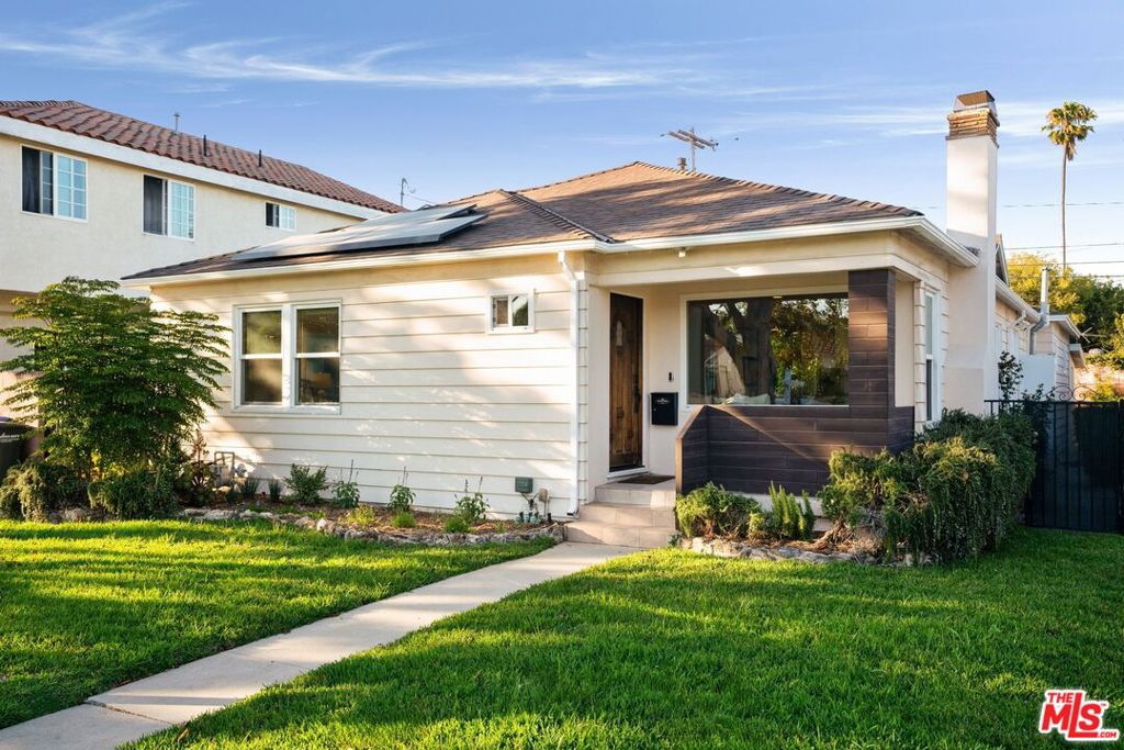Tucked into one of Culver City's most loved streets, this inviting Clarkdale home offers nearly 2,000 square feet of light-filled, single-level living with timeless character and thoughtful updates throughout. The heart of the home is an open-concept living and dining area anchored by a fireplace and designed for easy flow. The renovated kitchen features crisp white cabinetry, limestone countertops, stainless steel appliances including a new powerful range hood, and a clean, modern aesthetic that blends seamlessly with the home's original charm.Three spacious bedrooms, original hardwood and tile floors throughout, and a bright primary suite offer comfort and calm. Recent updates include newer dual-pane windows, a 2022 HVAC system, GreenGuard Gold-certified attic insulation, an alarm system with floodlight video cameras, and owned Tesla solar panels that will transfer to the new owner. The LG washer, dryer, range hood, and dishwasher were all installed in 2024, adding modern convenience to the home's warmth and character. Outside, a detached garage and additional driveway parking provide flexibility, while the private bonus space behind the home offers room to create, whether as a studio, office, or creative workspace. Set on an R2 lot, the home offers future potential while delivering immediate livability. With tree-lined surroundings, a strong sense of community, and close access to downtown Culver City, parks, schools, and neighborhood favorites, this is a rare opportunity in one of the Westside's most tightly held pockets.