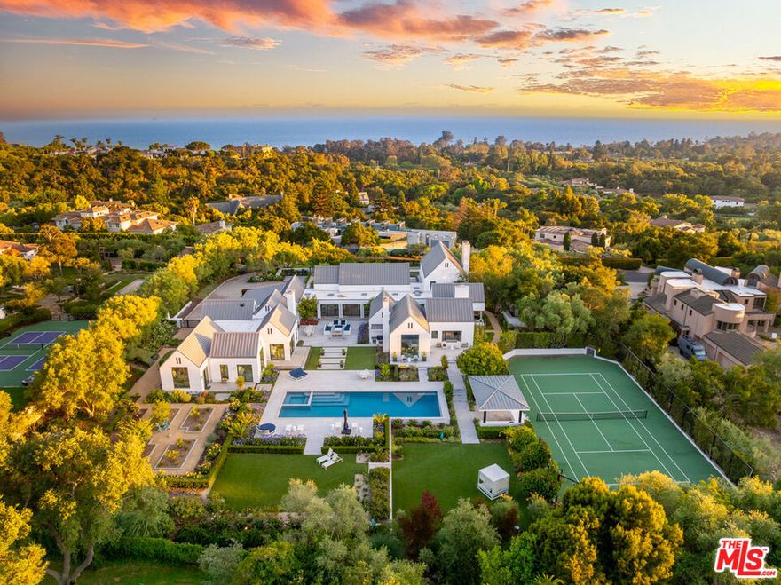 Privately positioned behind the gates of Ennisbrook - Montecito's most coveted and secluded residential enclave - 1850 Jelinda Drive offers a rare expression of laid-back sophistication and natural beauty. This single-level contemporary estate spans over 8,000 square feet on more than two acres of exquisitely landscaped grounds, where luxury aligns with the relaxed elegance of Santa Barbara living. Every detail reflects a commitment to quality and design - capturing the essence of the California Dream, where indoor-outdoor living, natural beauty, and effortless style converge. Designed for both relaxed family living and grand-scale entertaining, the home offers 5 bedrooms, 7 bathrooms, and a thoughtfully executed open floor plan.Multiple outdoor fireplaces and fire pits create intimate vignettes throughout the grounds, while the expansive outdoor spaces invite leisure at every turn - swimming, tennis, bocce, and gardening, all within your private domain.From nearly every vantage point, sweeping views of the Pacific Ocean and Santa Ynez Mountains define the experience. Each room opens seamlessly to the outdoors, creating a sanctuary where light, space, and nature exist in perfect harmony. The architecture leans into a quiet confidence - clean lines, new contemporary seam-lined metal roofing, fresh contemporary siding, and expansive new windows that frame living art in every direction. Step inside and sunlight pours across wide hallways and soaring ceilings. The curated wall space offers the perfect gallery for serious collectors, while garden views outside recall a Monet painting in motion.Ennisbrook offers a lifestyle like no other. This gated and guarded community includes 50 acres of preserved open space, two heated pools, tennis and pickleball courts, a clubhouse with a kitchen and wine storage, and a community park. Ennisbrook is as exclusive as it is serene - yet just moments from several of Montecito's top schools (including Montecito Union, Crane, Laguna Blanca), hiking trails, and some of the best places to wine, dine and shop.1850 Jelinda Drive is more than a luxury estate--it is a home with soul: intentional in design, refined in detail, and deeply connected to its surroundings. Offered at 27 Million Dollars.