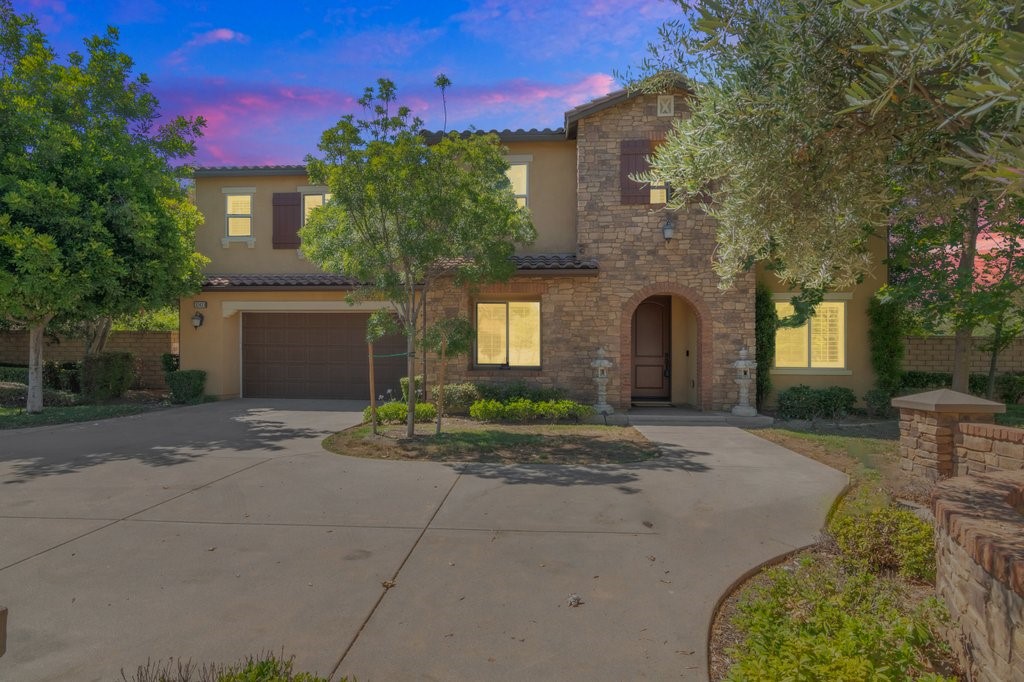 Welcome to this previous model home. 5 bedrooms 3.5 baths, an office and a 4 car tandem garage. Luxurious grand driveway. On over 16,500 sf lot with RV potential. Previous owner bought model from builder in 2018. Beautiful mill work throughout different rooms of the home including beams, shiplap, crown molding. Interior of home freshly painted. The kitchen boasts a walk in pantry, glass doors and Kitchen Aid appliances. Has two dining areas one formal and one with 2 wine refrigerators and cabinetry. Laundry room upstairs with a sink. Surround sound. Yard has lots of greenery for privacy. Stucco back patio cover. The backyard has an abundance of greenery. Mature trees offer privacy and shade. There are a number of fruit trees in the yard including lemon, lime, orange, peach, apple, fig, grapefruit. Whole house fan. 24 solar panels owned. In the award winning Temecula Unified School District. 3 schools near by at the end of Abelia. Community park across the street behind the home. List of model upgrades in the listing supplements worth 230k.