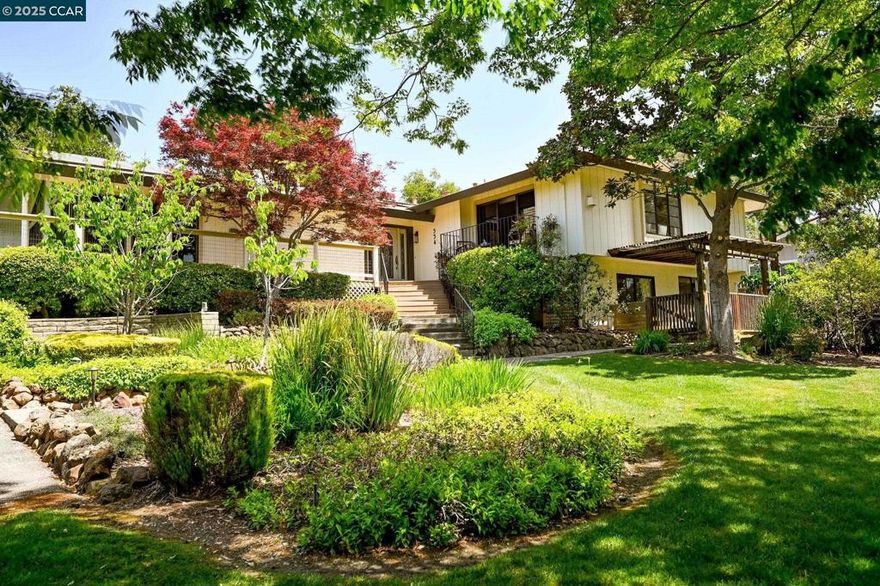Just above the fifth green at Contra Costa Country Club, this stunning 4-bed 3-bath home offers an ideal blend of timeless charm + modern amenities. From the moment you step inside the front door, you’re welcomed into a space designed for both relaxed living and stylish entertaining. A spacious great room w/vaulted ceilings faces directly out to the course with massive windows framing the picturesque view. Day or night, this view is MAGICAL.The well-designed kitchen features granite countertops, a panel-front refrigerator, 5-burner gas cooktop, and built-in oven, micro+warming drawer. A custom banquette offers a cozy spot for morning coffee, and a convenient pass-thru window is ready for beverages to the backyard. Step thru an adorable Dutch door and you’ll have found a private backyard retreat—with a sparkling swimming pool and spa, and outdoor dining areas. Whether hosting a sunset swim or enjoying your morning coffee, this home offers resort-style living all year round. The primary bed features views of the Course, fireplace, expansive en suite bath w/separate closets, two dressing areas, jetted-tub, and shower. The home offers 3 additional bedrooms and bonus room (kid-cave, media/gaming room, etc). This is a rare gem of an opportunity - come see and fall in love!