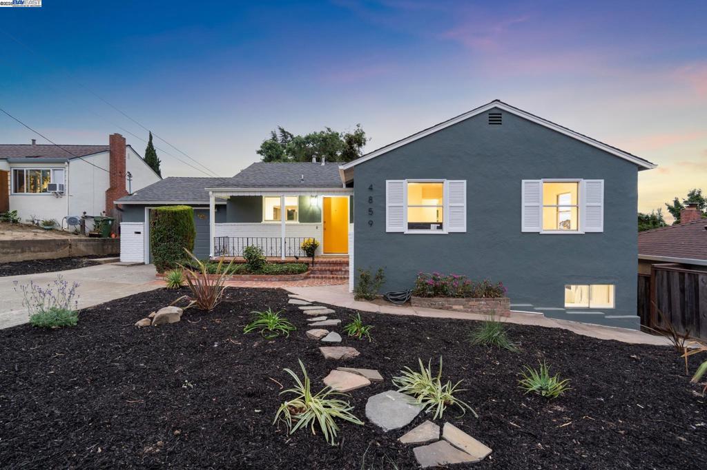 An opportunity-not to be missed- to own a home where charm meets flexibility in Castro Valley’s sought-after Proctor community. Offering 1,415 sq ft of thoughtfully designed space, this 1951 home includes a 3BR/1BA main level plus a separate 1BR/1BA downstairs unit with exterior access—perfect for multigenerational living, guests, or a private office. The main level blends nostalgia with modern touches, featuring a scallop-trimmed mantel, brick fireplace, recessed lighting, and gleaming hardwood floors. The spacious living room flows seamlessly into a dining area adorned with a statement chandelier. The refreshed eat-in kitchen provides abundant counter space and storage, ideal for everyday meals or entertaining. On the west wing are the bedrooms and bath, offering comfort and privacy. Sliding glass doors lead to a serene backyard with gorgeous wraparound deck, expansive usable yard, and peekaboo Bay views—perfect for relaxing under twilight skies. Downstairs, the updated unit boasts new paint, drywall, and recessed lighting, ready for versatile use. Close to Proctor Elementary, BART, freeways, parks, and Castro Valley’s vibrant downtown, this home offers both convenience and easy living. 4859 Seaview Ave is more than a home—it’s a lifestyle of comfort, charm, and potential.