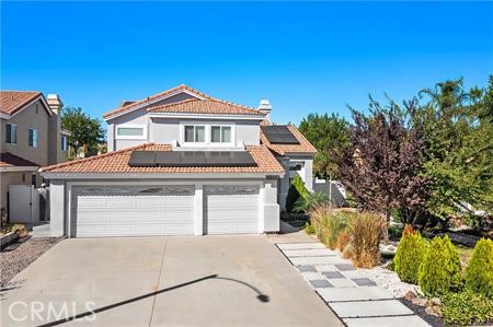 Comfortable and elegant house in popular Orangecrest neighborhood, highly upgraded and with many extras!!! Solar equipment for large electric bill savings every month....One bedroom and one full bath downstairs, indoor laundry with washer and dryer with pedestals, updated kitchen with a refrigerator, EV Charger in 3 car garage!!!! Floor downstairs is mainly large tiles, and upstairs bedrooms come with laminate wood.....It is freshly painted inside and looks really spacious with high ceiling and open floor plan....Back yard is large for family gatherings, and built-in Bar-b-Que and the covered patio makes it super fun.....It is situated on a quiet street, very close to school, shopping, restaurants, gym, and UC Riverside is nearby as well.......