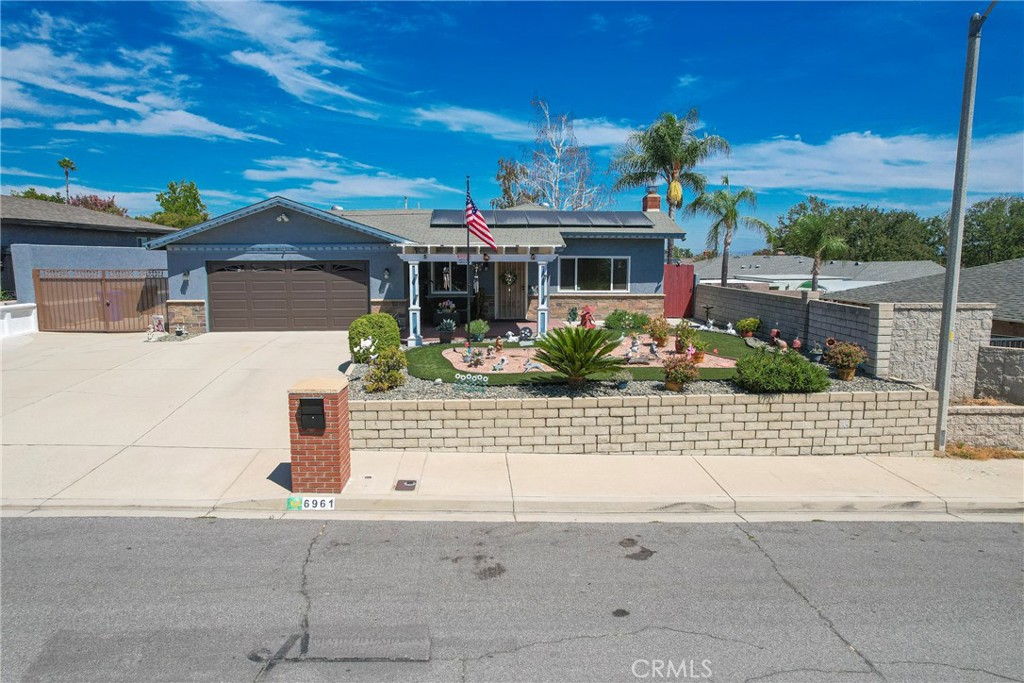 Beautifully remodeled single-story home on a quiet cul-de-sac with mountain views! This 3 bed, 2 bath home features a gourmet kitchen with a huge island, stainless steel appliances, walk-in pantry, and updated finishes. The family room has a custom entertainment center and cozy fireplace, perfect for gatherings. Bedrooms feature wood laminate flooring and dual-paned windows, with updated bathrooms throughout.
Outside, enjoy low-maintenance turf, stone siding, new garage door and opener, RV gate, brick mailbox, and new paving stones at the entry. The backyard is an entertainer’s dream with turf, lighting, two large sheds, and a spacious patio. Major upgrades include a brand-new 4-ton A/C unit, rebuilt furnace, smart thermostat, solar panels, and newer water heater. Conveniently close to schools, parks, shopping, and Victoria Gardens—this home is truly move-in ready!