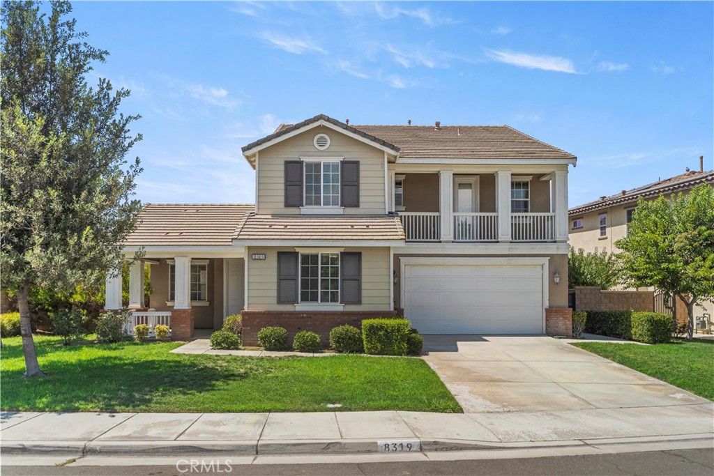 This remarkable home in Eastvale is situated in a prime location near highly-rated schools, beautiful parks, and the bustling Eastvale Marketplace, offering endless shopping and dining options. You'll also find grocery stores and recreational spots just moments away for ultimate convenience. With over 3,400 square feet of living space, this property features 5 generously sized bedrooms and 3 bathrooms. The main level includes a private bedroom and a full bathroom, perfect for hosting guests or accommodating extended family. Notable enhancements throughout the home include stylish hardwood floors, modern recessed lighting, installed ceiling fans, and sleek granite counters. The open-plan kitchen is designed for seamless entertaining and family meals, showcasing a sizable center island, double ovens, an eat-in dining area, a spacious walk-in pantry, and ample cabinetry to meet your organizational needs. Upstairs, the expansive primary suite offers a peaceful escape with a soaking tub, dual vanities, a walk-in shower, and an impressive walk-in closet. Additionally, the second floor includes a versatile loft area, ideal for a home office, study space, or playroom. A three-car garage and an extended driveway provide plenty of parking options.