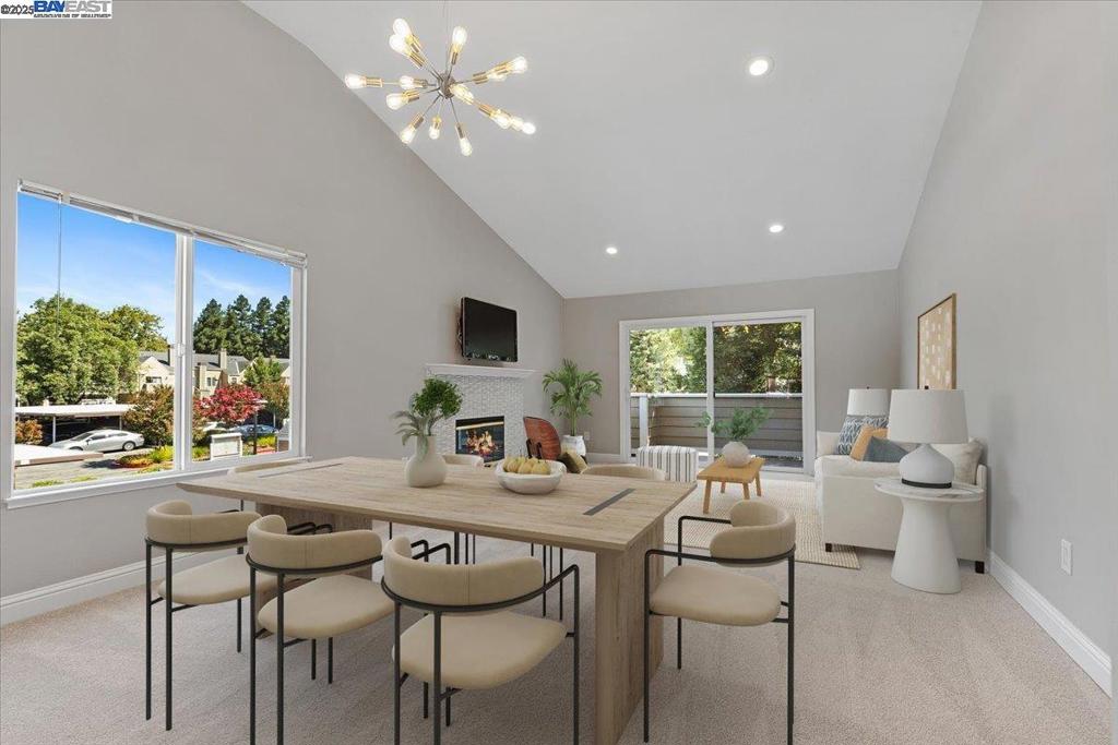 Exquisitely Updated 2BD/2BA Top-Floor Condo in Gated Reflections Community Luxurious top-floor 2-bedroom, 2-bathroom condo in San Ramon’s sought-after Reflections community. Ideally located within walking distance to downtown San Ramon and Bishop Ranch City Center, offering world-class dining, entertainment, and top-rated San Ramon schools. This light-filled home features vaulted ceilings, serene lagoon views, and a private balcony. Enjoy premium upgrades throughout, including quartz countertops, designer tile backsplash, new luxury vinyl plank flooring, plush bedroom carpeting, fresh paint, and spa-inspired vanities. The open-concept layout includes a cozy fireplace in the living room and in-unit laundry for convenience. Gated community amenities include a pool, spa, sauna, fitness center, clubhouse, and BBQ area. Move-in ready and perfect as a primary residence or investment property in one of San Ramon’s most desirable neighborhoods. ****NO RENTAL RESTRICTIONS****
