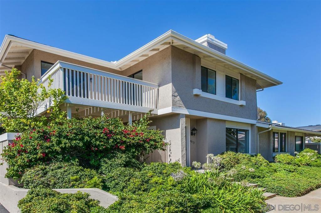 Spacious 2 story corner unit in Playmor Terrace, in heart of UTC. 3B & 2.5B with open floor plan, bright living room with wood burning fireplace, French doors and enclosed patio. Laminate and tile flooring. No carpets. The kitchen features a breakfast bar and open kitchen. The downstairs dining area, half bath and laundry-storage room provide added convenience. Balcony sundeck off master bedroom. Lots of closet space and storage throughout. One covered carpot parking and one uncovered paeking space. Close to UCSD, UTC mall, shoping and restaurants. No pets. Avabliable first week of Auguest.