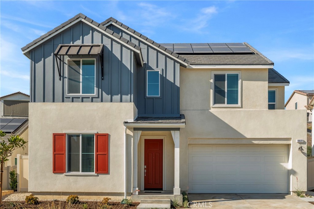 Be the very first to live in this beautifully crafted brand new 4 bedroom + loft, 3 bath Skyline Luna home offering modern comfort, timeless design, and thoughtful details throughout. With solar and a light, neutral palette, this home is move-in ready and waiting for your personal touch. Step inside to an open concept layout ideal for both everyday family life and weekend entertaining. The heart of the home is the spacious kitchen, featuring crisp white cabinetry, granite countertops, a large island, and a generous walk-in pantry, perfect for keeping everything organized and within reach. The kitchen flows effortlessly into the dining and family rooms, where oversized sliding doors invite the outdoors in and fill the space with natural light. Outside, you’ll find a professionally landscaped backyard with low maintenance turf, vibrant greenery, and a covered California room for year round enjoyment. There's plenty of space to relax, play, and even plan for a future pool. Downstairs, a private bedroom and full bath offer the ideal setup for guests or extended family. Upstairs, a wide landing leads to a bright and versatile loft, perfect as a playroom, homework zone, or second living area. The expansive primary suite feels like a retreat, with recessed lighting and a spa like ensuite featuring quartz counters, dual sinks, a soaking tub, oversized walk-in shower, and a large walk-in closet. Two additional upstairs bedrooms share a well appointed hall bath with double sinks and a tub/shower combo. The laundry room is also conveniently located upstairs with built in storage to make life a little easier. This home includes a 2 car direct access garage and is just a short stroll from Skyline’s incredible amenities. Enjoy Basecamp and Sunset Park or take in the scenic views at The Lookout, with its sparkling pool, spa, splash pad, fitness center, and playground. Hiking trails, a new park, nearby shopping, and easy freeway access via Golden Valley, Sierra Hwy, or Whites Canyon all add to the appeal. Whether you're hosting holiday dinners, backyard birthdays, or quiet family movie nights, this home was made for memories. A place to grow, gather, and stay awhile.