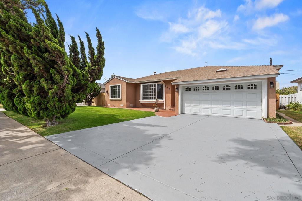 Step into this stunning, completely remodeled residence filled with natural light and high-end finishes throughout. Featuring 3 spacious bedrooms and 2 bathrooms, this home blends modern elegance with everyday comfort. The brand-new kitchen is a showstopper, boasting navy blue shaker cabinets, Luna White quartz countertops, Samsung stainless steel appliances, and elegant gold accents throughout. Retreat to the primary suite, complete with French doors and an en-suite bathroom finished in luxurious Alto Bianco porcelain tile with gold accents. The secondary bathroom impresses with Brazilian Harbor Bay large-format porcelain tile, equally striking and sophisticated. Enjoy timeless real hardwood oak floors in the main living spaces, paired with Alter Stone matte porcelain tile in the dining and family rooms. The family room also features a cozy fireplace and French doors that open to a spacious backyard—perfect for entertaining, with a large patio, grassy play area, and ample parking for an RV or boat. A spacious two-car garage with plenty of storage room adds even more convenience. The property is enhanced by a mature avocado tree and a thriving lime tree for fresh homegrown harvests. Nestled on a quiet street in Central Chula Vista, this home is within walking distance to restaurants, shopping, and just a few minutes to the new Bayfront Gaylord development. Step into this stunning, completely remodeled residence filled with natural light and high-end finishes throughout. Featuring 3 spacious bedrooms and 2 bathrooms, this home blends modern elegance with everyday comfort. The brand-new kitchen is a showstopper, boasting navy blue shaker cabinets, Luna White quartz countertops, Samsung stainless steel appliances, and elegant gold accents throughout. Retreat to the primary suite, complete with French doors and an en-suite bathroom finished in luxurious Alto Bianco porcelain tile with gold accents. The secondary bathroom impresses with Brazilian Harbor Bay large-format porcelain tile, equally striking and sophisticated. Enjoy timeless real hardwood oak floors in the main living spaces, paired with Alter Stone matte porcelain tile in the dining and family rooms. The family room also features a cozy fireplace and French doors that open to a spacious backyard—perfect for entertaining, with a large patio, grassy play area, and ample parking for an RV or boat. A spacious two-car garage with plenty of storage room adds even more convenience. The property is enhanced by a mature avocado tree and a thriving lime tree for fresh homegrown harvests. Nestled on a quiet street in Central Chula Vista, this home is within walking distance to restaurants, shopping, and just a few minutes to the new Bayfront Gaylord development.