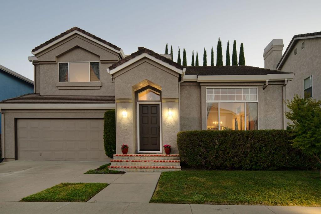 Nestled in the desirable the Almaden Winery neighborhood, this beautifully maintained home includes serene water views and two spacious primary suites, one conveniently located on the main level. As you drive down the quiet court, you are greeted by the tranquil Almaden Winery ponds and scenic walking trail, setting the tone for this charming residence. Bright and airy living spaces feature soaring vaulted ceilings, abundant natural light, and a cozy brick fireplace, while the kitchen boasts generous cabinetry, recessed lighting, and a charming garden window. Upstairs, the expansive primary suite showcases a large window framing picturesque views of the surrounding hills and serene Winery ponds. The private backyard is an inviting retreat with a shaded pergola, lush landscaping, and mature fruit trees. Schools: Guadalupe, Dartmouth and option for Leigh or Branham High. Just a short distance to Almaden Winery Park which is a 5.26 acre site with mature vegetation and an extensive rose garden. There are also two lacy iron gazebos that overlook the Louis Benoist Gardens designed by Thomas Church and 2 play areas for children.