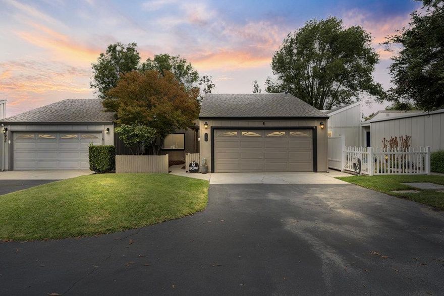 Gorgeous UPDATED Townhome ready for YOU! 2 bed/2 full bath, 1,160 sf single story with a full 2 car attached garage. EASY LIVING perfect for First Time Homebuyers or Buyers looking to downsize to a single story with no steps and low maintenance. Enjoy beautiful and efficient flooring, updated bathrooms and kitchen, a peaceful paint palette and a well laid-out design that has been opened up for a great FLOW of space. Skylights bring in amazing NATURAL LIGHT. Stay cool with Central A/C and chef it up in the amazing kitchen with amazing butcher block countertops and an eating bar and dining area. Everything is done and you just get to move in! Guest parking nearby. Sunrise HOA includes Water/Sewer/Trash. In addition to a fantastic home, you get the perks of golf course living, tucked behind a gate. Make full use of the available amenities how and when you choose! Golf, tennis, Pickle Ball, walking trails, Clubhouse, restaurant and bar. PLUS - schools, shopping, dining, entertainment are just minutes away in town. Peaceful living with so many options!