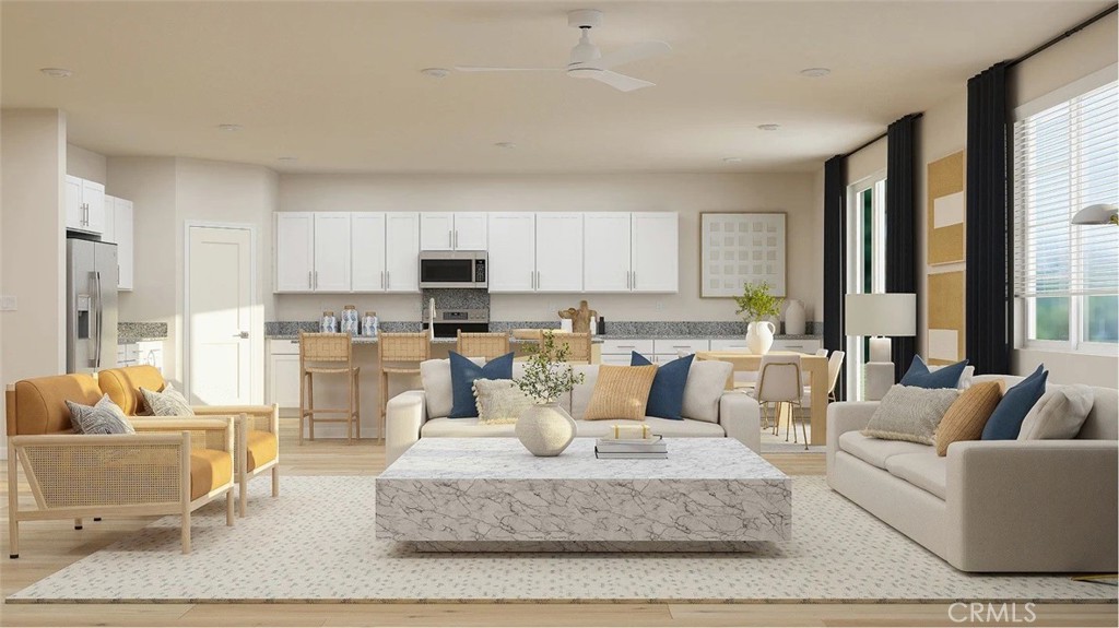 NEW CONSTRUCTION! This new single-story home boasts a modern and low-maintenance design. A bedroom is located off the entry near a formal dining room, ready hosting memorable family meals and gatherings. A modern kitchen and comfortable Great Room share an open-concept layout for simple entertaining and multitasking. Two additional bedrooms and a luxurious owner’s suite are tucked away to the side for improved comfort and privacy, sharing a hallway with a versatile flex space.
Belleza is a new series offering brand-new single-family homes for sale at the Legado masterplan, coming soon to Menifee, CA. Residents will enjoy access to all available amenities within the masterplan, including a modern clubhouse, greenbelts, multiuse trails and much more. Enjoy endless outdoor fun and recreation on nearby Lake Menifee and at Menifee Lakes Park or Paloma Valley Park. Plus, the best of local shopping, dining and more is a short drive away at The Promenade at Menifee Valley.