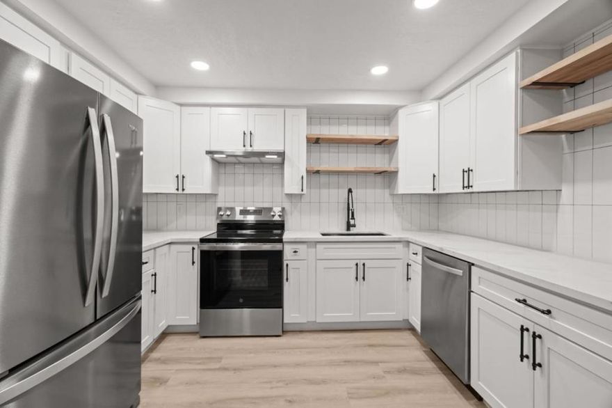 Beautifully updated, move-in-ready condo perfectly tucked in one of Mountain View's most convenient neighborhoods. Refreshed with new flooring, an updated kitchen, and modern bathroom vanities, this condo offers a warm, inviting feel. The spacious living and dining area open seamlessly to an x-large extended private balcony - one of the only 3 in the entire building - creating an ideal retreat for morning coffee, quiet evenings, or working outdoors under the trees. The redesigned kitchen features crisp shaker cabinetry, new stainless steel appliances, quartz countertops, and stylish open shelving. Generous bedrooms provide comfort and flexibility, with the primary suite offering abundant closet space. This community is thoughtfully designed to support an easy, balanced lifestyle, offering a pool, sauna, gym, and secure entry. Practical perks include an additional storage unit and assigned covered parking along with extra gated parking, ensuring convenience and peace of mind. Located minutes from Google, LinkedIn, Caltrain, El Camino shops/dining, parks, and major commuter routes, this home blends serenity with unmatched accessibility. A perfect fit for professionals, first-time buyers, downsizers, and investors seeking a turnkey in the heart of Silicon Valley.