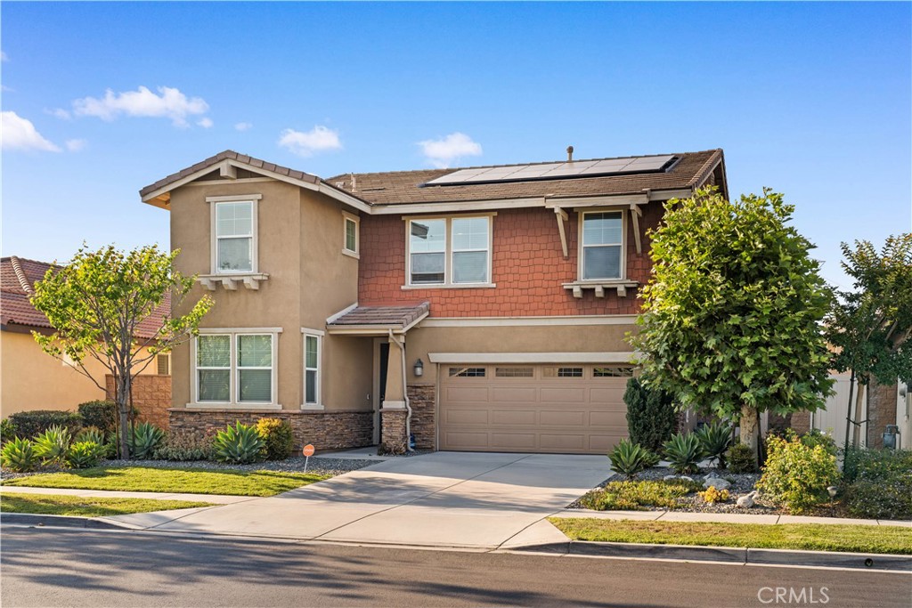 Welcome to this beautifully designed 5-bedroom, 3-bathroom single-family home, located in the prestigious GATED Cornerstone Community of Rancho Cucamonga. Built in 2015 and impeccably maintained, this spacious residence offers a seamless blend of modern elegance, everyday functionality, and an unbeatable location.
Inside, you'll find an open-concept layout with large windows, abundant natural light, and high-end finishes throughout. The gourmet kitchen is a chef’s dream, complete with granite countertops, a large center island, stainless steel appliances, custom cabinetry, and a walk-in pantry — all opening into the dining area and expansive family room, perfect for entertaining.
The main level features a bedroom and full bath, ideal for guests, extended family, or a home office. Upstairs, the luxurious primary suite offers a spa-like retreat with dual vanities, a soaking tub, separate glass-enclosed shower, a storage closet with shelves, and a large walk-in closet. Also on the second floor are three additional bedrooms, a full bathroom, a versatile loft, and a convenient upstairs laundry room.
Step outside to a beautifully landscaped backyard, perfect for outdoor dining, relaxing, or play — a true extension of Southern California living.
Residents of the gated Cornerstone Community enjoy top-tier amenities, including a resort-style pool and spa, BBQ and picnic areas, children’s playground, and 24-hour security patrol for peace of mind.
Located within the highly rated Etiwanda School District and just minutes from Victoria Gardens, Ontario Mills, parks, dining, and major freeways (210, 15, 10), this home offers the best of space, style, and convenience.