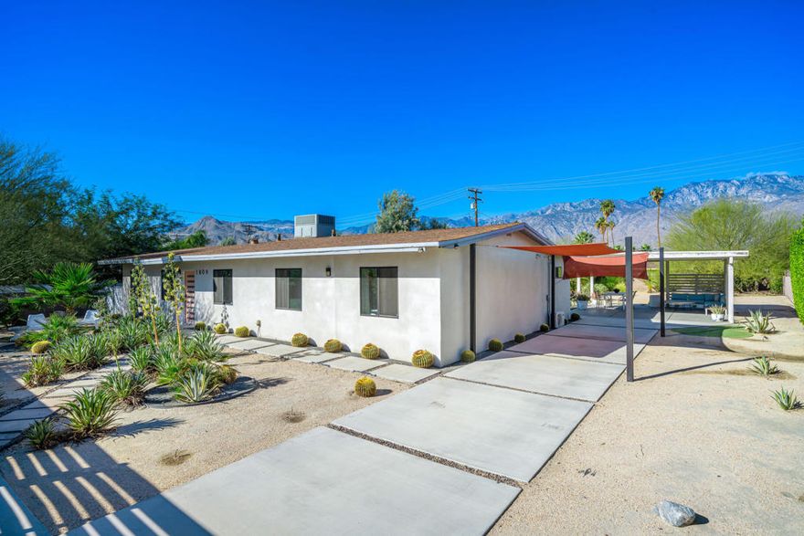 Welcome to 1809 Marguerite Street, a modern desert retreat that captures the essence of Palm Springs luxury living. Tucked away on a quiet street, this residence blends sleek architecture with timeless design, offering a private sanctuary framed by breathtaking mountain views. Step inside to discover an open, light-filled floor plan with modern touches and seamless indoor-outdoor flow. Every detail has been thoughtfully curated--from designer finishes and custom cabinetry to spa-inspired baths and sophisticated lighting. The chef's kitchen is an entertainer's dream, perfectly appointed with premium appliances, quartz countertops, and a stylish island centerpiece. Outdoors, a resort-style setting awaits. Lounge poolside under swaying palms, gather around a firepit on cool desert evenings, or dine al fresco beneath the stars. Whether hosting intimate gatherings or simply unwinding in total privacy, this home offers the perfect backdrop for an elevated desert lifestyle. Located minutes from the vibrant energy of downtown Palm Springs, world-class dining, shopping, and entertainment are all at your doorstep--yet the property retains a sense of serenity and exclusivity that is truly rare. This is more than a home. It's a statement of style, sophistication, and Palm Springs living at its finest.