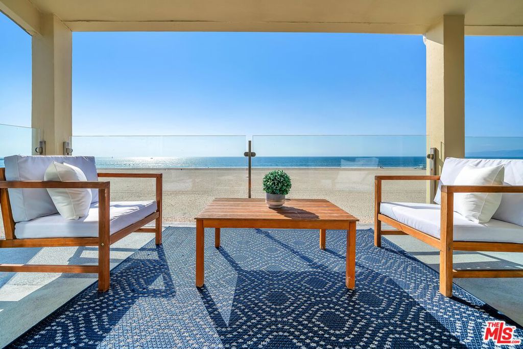 Spectacular Fully Renovated Oceanfront South-Corner Penthouse with panoramic views from Catalina to Malibu. This incredible space features two-story vaulted ceilings, hardwood floors and designer finishes throughout. Expansive living and dining areas open to a massive double balcony, creating seamless indoor-outdoor flow. The gourmet kitchen boasts custom cabinetry, stone countertops, and stainless appliances. Three spacious bedrooms + loft office provide flexibility. Oceanfront Primary suite offering a huge walk-in closet and spa like bath with a separate tub and shower. Tremendous outdoor space includes a 617 sq ft rooftop deck and a tremendous oceanfront balcony off the living and primary bedroom. Flooded with natural light this rare penthouse captures the best of Marina Peninsula living. 3 car garage parking included + elevator building.