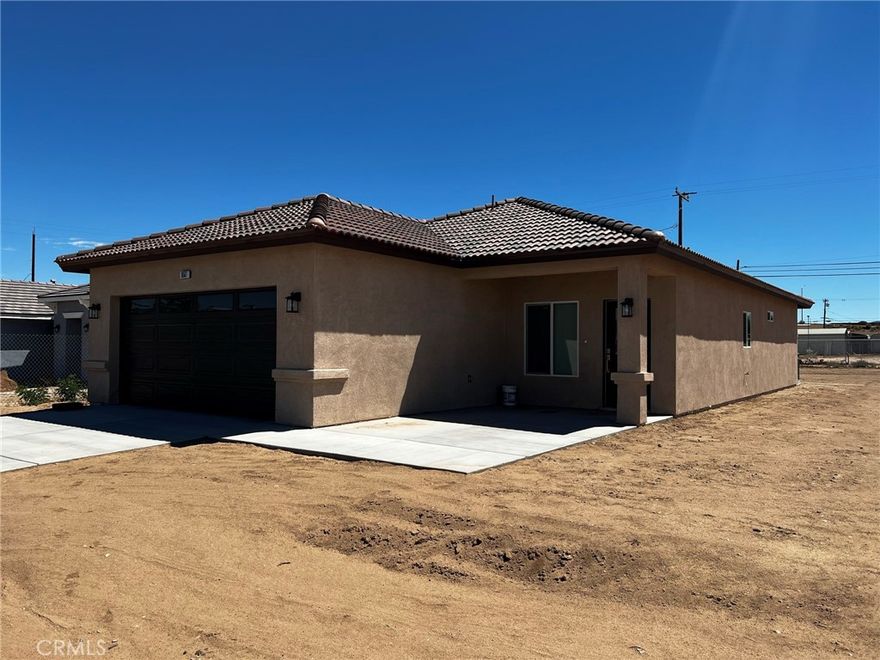 3 bedroom 2 bath BRAND NEW home in Hesperia. Very Nice home that has a large open floorplan with 3 large bedrooms. New Kitchen with quartz counters, new stainless appliances.  Recessed lighting throughout  Full Master ensuite with large closet and full bath.