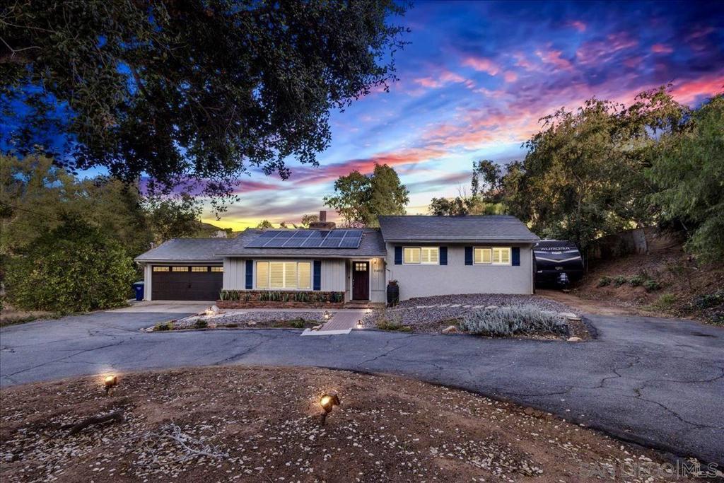 Welcome to your Eucalyptus Hills dream home! Sitting on almost a full acre of usable land, this beautifully updated property is move-in ready and exceptionally well maintained. The home offers three spacious bedrooms and three full bathrooms, including a comfortable primary suite with its own private bath. Enjoy the open layout with a gourmet kitchen, double-sided fireplace, and two patios that create great indoor/outdoor flow. The home also includes fully owned solar, mature trees, a shed, and plenty of space for guest parking, RVs, or toys. A great location and incredible value — this one checks all the boxes!