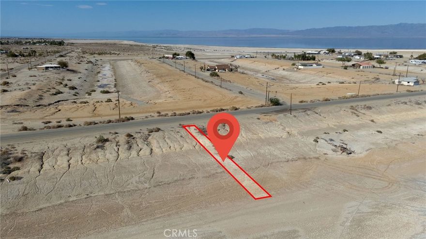 Small Residential Strip of land most likely designated as a boat slip for what used to be the Salton Sea. The lot is perfect to hold on for future
growth and appreciation. Call agent for more information and for other lots for sale in the area.