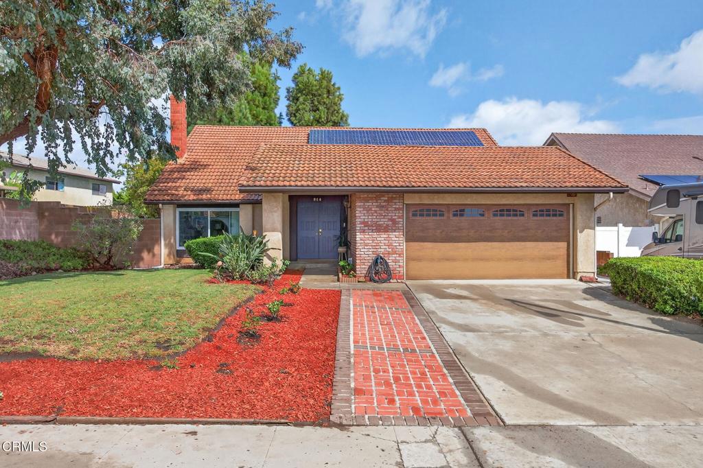 **Beautifully Updated East Ventura Home on a Quiet Cul-de-Sac**Nestled in a serene East Ventura cul-de-sac, this stunning home offers the perfect blend of modern comfort and everyday convenience. Located close to parks, top-rated schools, shopping, and more, it features, new windows, fresh paint and newer flooring throughout, creating a clean and welcoming atmosphere.Step inside to discover a spacious open floor plan with soaring ceilings and a large, updated kitchen--ideal for entertaining or relaxing at home. Recent upgrades include a newer air conditioning and heating system, completely owned solar panels which means a low electric bill, and a new roof underlayment, providing energy efficiency and long-term peace of mind. Newer tankless water heater and the refrigerator is included. The flexible layout features two bedrooms and a full bathroom on the main floor, perfect for guests, a home office, or multigenerational living. Upstairs, the expansive primary suite offers a tranquil retreat with ample space and privacy.Outside, enjoy your own park-like backyard oasis, complete with mature landscaping, planter beds, and plenty of space to unwind or garden.