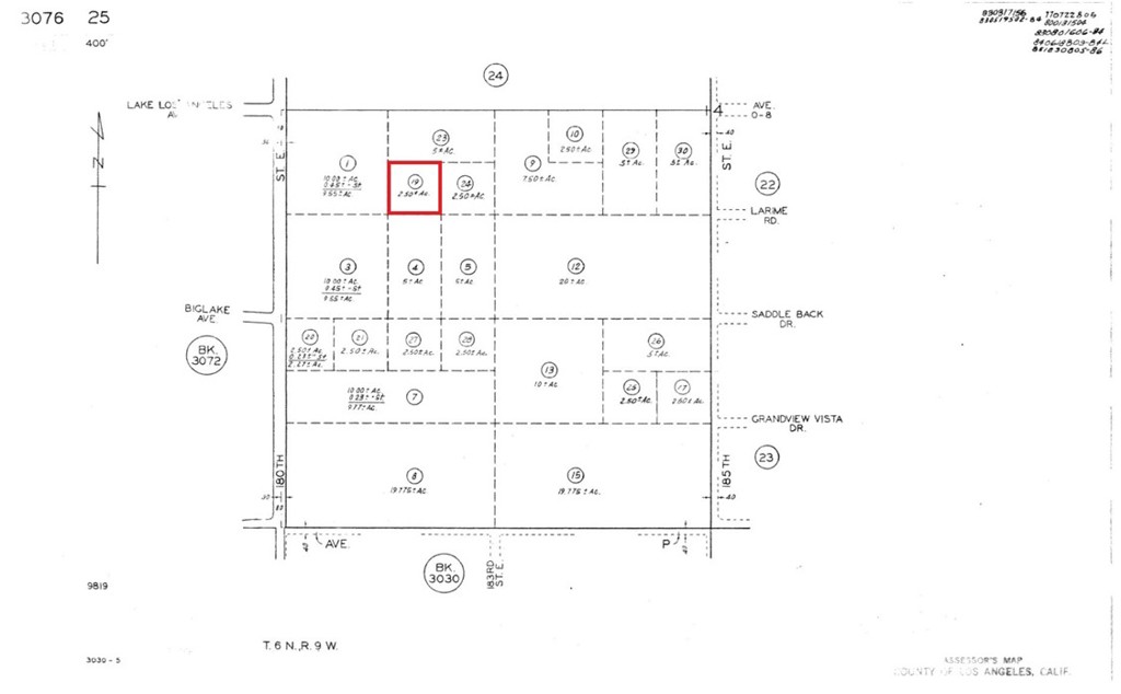 APN: 3076-025-019 Coordinates: 34.607694, -117.806722 2.57 acres for sale in Los Angeles County. This property is located off of 180th St and Ave O-8 in Lake Los Angeles, CA. Near to other homes and the center of Lake LA with shops and restaurants. Excellent location for building a home.