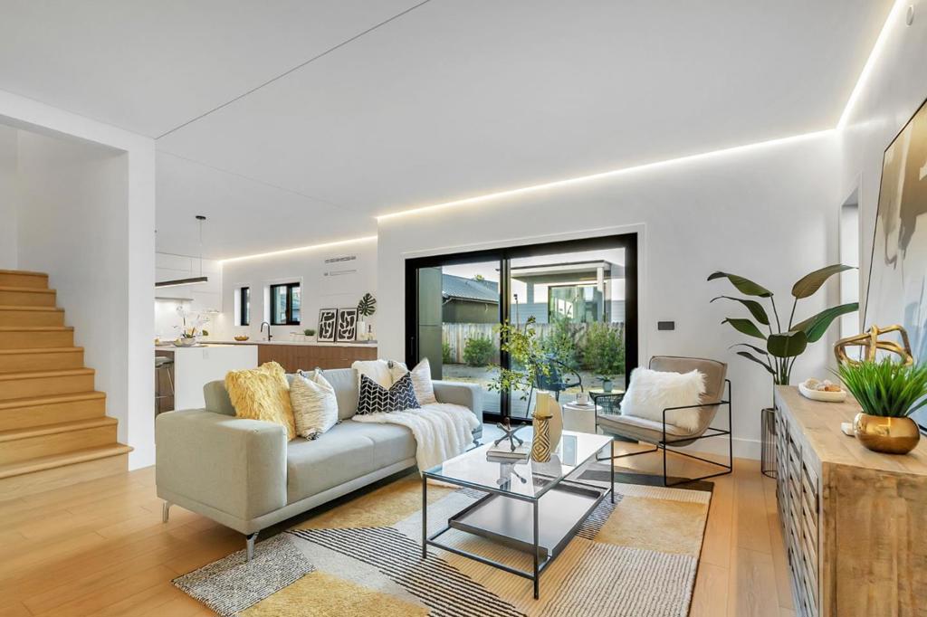 O/H 1:30-4:30 ONLY. Modern & luxury home w/ 5000 lot size. Built in 2024 & Turn key now! 10 YEAR builder warranty. No HOA or any restriction. Walking distance to BART, shops, dining. Easy access to freeways. Few mins to Fremont & Dumbarton. Desirable floorplan w/ separate family & living room. Large den can be converted as 4th bedroom or multiple office spaces. Designed w/ cutting-edge technology & meticulous craftsmanship, this home features eco-friendly High-Performance Surface (HPS) walls for exceptional durability & ease of care. Smart living innovations include room-specific HVAC, solar panels, a Tesla Powerwall, wiring for two EV chargers, ensuring efficiency & convenience. The heart of the home is a stunning kitchen with sleek cabinetry, supersize 9 ft island, a wine fridge, a coffee bar & a lot of custom high-end cabinets, extra pantry space. Customizable LED lighting elevate the contemporary design, while an open floor plan seamlessly connects the kitchen, great room, & outdoor spaces. Upstairs, unwind in the luxurious primary suite or relax in the cozy family room. Large master suite w/ spacious custom walk-in closet & dual vanities. Every detail of this precision-engineered home reflects sophistication and innovation, delivering a lifestyle of comfort and elegance.