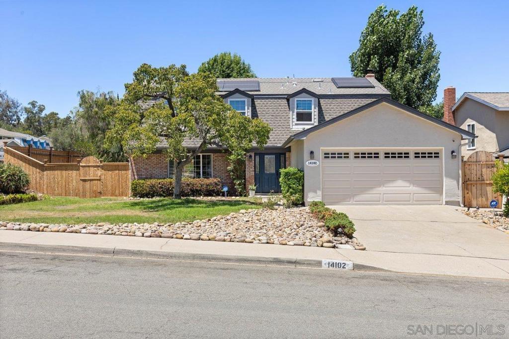 Beautiful 5 bedroom home in a fantastic Poway neighborhood with one full bedroom and bath downstairs, ideal for guests or multigenerational living. The updated kitchen features newer cabinetry, granite countertops, a custom pantry with pull out shelving, and stainless Kitchenaid appliances. Adjacent family room offers a cozy fireplace and opens to the spacious backyard perfect for entertaining, vegetable garden area, and easy-care landscaping. Upstairs you'll find large secondary bedrooms, an updated secondary bath and a spacious primary suite with a walk-in closet. Fantastic curb appeal, OWNED solar, no HOA fees and no Mello Roos. Located near award winning Poway Unified schools and just blocks from Old Poway Park with its beloved farmers market, nearby restaurants, and shops. Attached two car garage and a warm community feel complete this must-see property. Welcome Home! Beautiful 5 bedroom home in a fantastic Poway neighborhood with one full bedroom and bath downstairs, ideal for guests or multigenerational living. The updated kitchen features newer cabinetry, granite countertops, a custom pantry with pull out shelving, and stainless Kitchenaid appliances. Adjacent family room offers a cozy fireplace and opens to the spacious backyard perfect for entertaining, vegetable garden area, and easy-care landscaping. Upstairs you'll find large secondary bedrooms, an updated secondary bath and a spacious primary suite with a walk-in closet. Fantastic curb appeal, OWNED solar, and no Mello Roos. Located near award winning Poway Unified schools and just blocks from Old Poway Park with its beloved farmers market, nearby restaurants, and shops. Attached two car garage and a warm community feel complete this must-see property. Welcome Home!