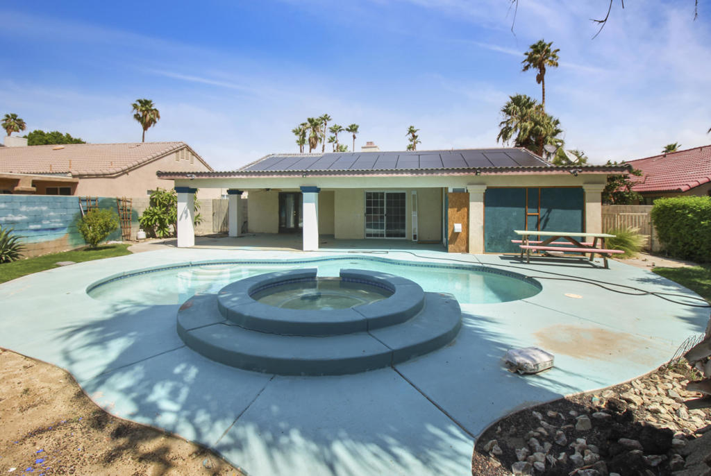 Located in the highly sought-after neighborhood of Panorama. Close to schools, parks, shopping and entertainment! This home is perfect, enjoy the spacious covered patio, the serenity of the mature palm tree shadowing the Sparkling Pool and a Raised Spa. This inviting 3 bedroom, 2 bath home offers a blend of comfort and charm. Tile flooring throughout the home keeps the home cool and easy to maintain. The kitchen is a chef's delight, complete with stainless steel appliances, ample prep space, and a walk-in pantry! A spacious two car garage that leads directly into the kitchen makes it easy to unload groceries. This home is ready for you to move in and make it your own.