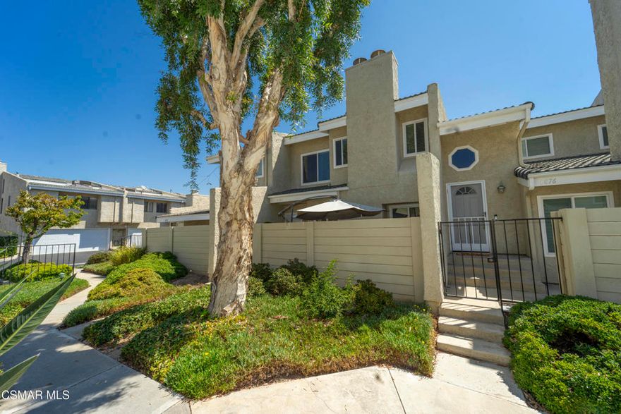 Welcome to 1874 Stow in Simi Valley -- a beautifully updated and energy-efficient townhome that truly stands out from the rest. Rarely will you find a home in this community offering fully owned solar panels with battery storage, giving you the ability to save money every month on your utility bills and enjoy the peace of mind of stored energy you can use at night. This unique feature makes this property not only eco-friendly but also incredibly practical for today's lifestyle.Step inside and you'll immediately notice the open-concept design that makes everyday living and entertaining effortless. The living room welcomes you with a cozy fireplace, perfect for creating warm memories on cool evenings. The space flows seamlessly into the dining area and the remodeled kitchen, where you'll find stainless steel appliances, sleek hard-surface countertops, breakfast bar seating and updated cabinetry. There is also a dining area to complete the space. The home features all new flooring throughout and a new HVAC system, offering modern comfort and style at every turn. The downstairs also includes a conveniently located powder room, making entertaining guests easy and practical.Upstairs, you'll be impressed by the expansive primary suite, a true retreat within the home. With its own fireplace and a comfortable sitting area, it's the perfect place to unwind at the end of the day. The primary bathroom has been completely remodeled with fresh, modern finishes, creating a spa-like experience every time you step inside.Two additional bedrooms upstairs are generously sized with recessed lighting and use a beautifully updated full hall bathroom, featuring dual sinks and a stylish design that has also been recently remodeled. An oversized walk-in linen closet upstairs adds extra convenience and storage for all your household needs.The layout is both functional and flexible, offering 3 bedrooms, 2.5 bathrooms, and a direct-access 2-car garage that makes coming and going a breeze. The private gated patio extends your living space outdoors, creating the perfect spot for morning coffee, a barbecue with friends, or simply relaxing in the fresh air.Living in this community offers even more to enjoy. Just a short distance, you'll have access to the community pool and clubhouse, perfect for cooling off on sunny afternoons or hosting gatherings with neighbors and friends. The lifestyle here is about more than just a home -- it's about connection, convenience, and comfort.This home truly has it all: modern updates, energy efficiency with solar and battery storage, spacious living areas, and a warm, inviting atmosphere that makes it easy to picture yourself settling in. Whether you're looking for a home that helps save money, a place to entertain, or a retreat where you can relax and recharge, 1874 Stow offers the perfect blend of it all.Don't miss your chance to own one of the few townhomes in Simi Valley with solar and battery storage -- a feature that sets this property apart. This is more than just a home; it's a lifestyle upgrade waiting for its next owner.