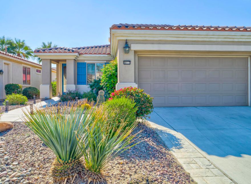 Now available for an annual lease! This beautifully maintained and fully furnished home in Sun City Shadow Hills offers comfort, style, and convenience in a vibrant 55+ community. This popular 2 bedroom, 2 bathroom, plus a den, San Ysidro floor plan features a light-filled, open layout that's perfect for everyday living or hosting guests. The remodeled kitchen includes stainless steel appliances, granite counters, and updated fixtures. The family room has tile flooring and a gas fireplace. The primary suite and guest bedroom are thoughtfully separated for added privacy, and the home is tastefully furnished throughout. Outside, you'll find low-maintenance desert landscaping with native plantings and a peaceful setting. Located in Sun City Shadow Hills, an active adult community with two clubhouses, golf, tennis, pickleball, fitness centers, indoor/outdoor pools, on-site dining, and a full calendar of events and social activities. Easy access to I-10 puts you minutes from shopping, dining, and entertainment.
