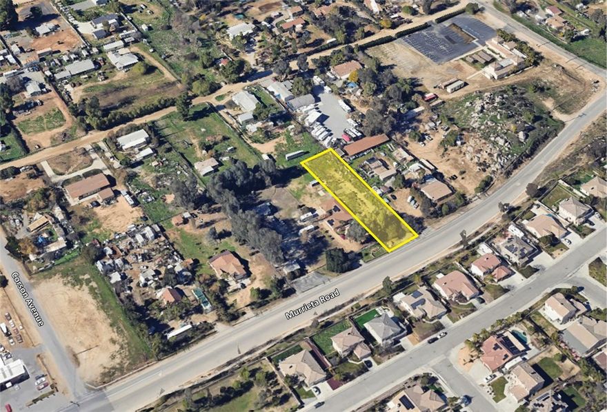 This offering consists of a 0.47 acre parcel located in the fast-growing City of Menifee. The site sits within an established rural-residential area offering
privacy and open space, while remaining close to major roadways, retail centers, and schools. With convenient access to the I-215, the location provides direct connectivity to surrounding employment hubs throughout Southwest Riverside County.

This parcel presents an opportunity for a custom single-family residence with flexibility for accessory structures, light agricultural uses, and animal keeping, consistent with surrounding properties. Menifee continues to experience sustained residential and commercial expansion, driven by strong population growth and new public and private investment. The property’s semi-rural character and proximity to modern services make it a unique development opportunity within the city.

Clean and beautiful build ready lot in a great central location on a paved street. Or, potential buy and hold lot in the path of progress. Fully fenced with privacy screens and secured with electronic gate. Electronic gate has new batteries, solar charger, and remote control. Front yard landscaping. Approximately 210' of asphalt driveway recently resealed. Recent perc test.

Great potential for a business owner to build a home with a big attached garage/shop (can be attached with a breezeway) and park work trucks behind secure private fencing at night. It could be a great alternative to leasing off-site lots for secure storage.