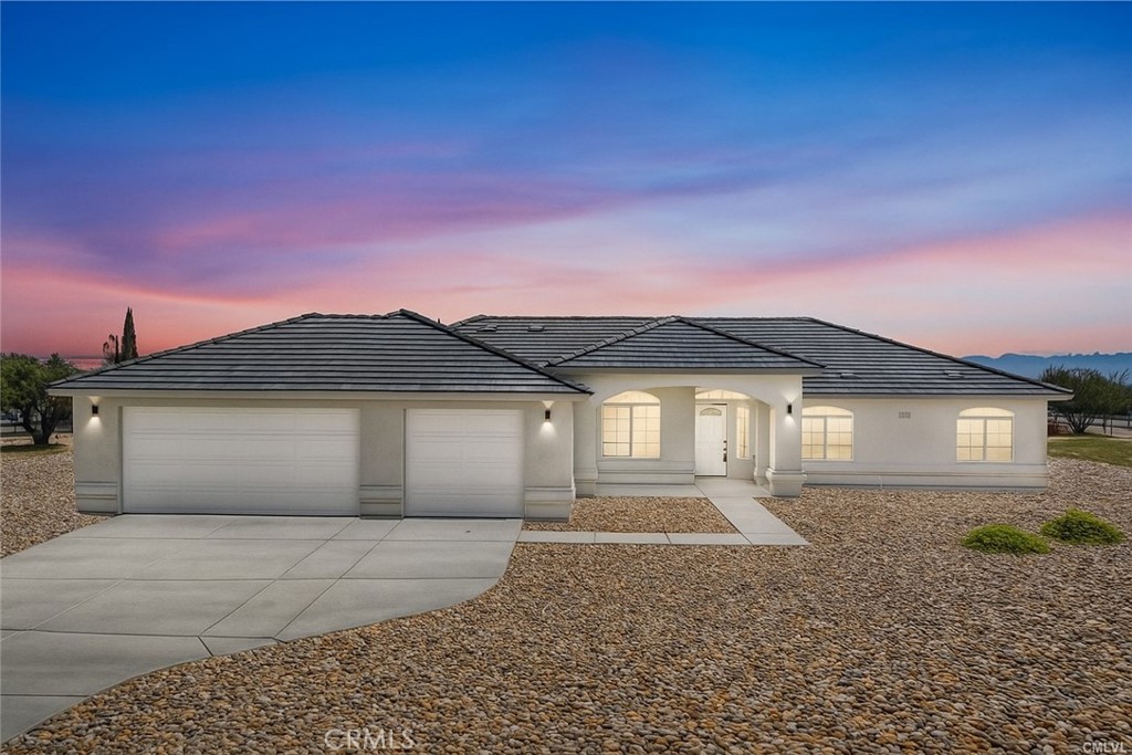 CHECK OUT THIS IMPRESSIVE NEW CONSTRUCTION HOME IN HESPERIA! This home offers approximately 2100 SF of amazing living space. Enjoy your kitchen with solid surface counters, functional cabinets, large pantry, center island and modern appliances. The gathering area is spacious and inviting. The split floorplan offers a comfortable feel with the main bedroom on one side of the house and with a bathroom to include dual sinks, separate tub and shower. The other bedrooms are off the hallway and are adequate in size and share a bathroom. Next to the indoor Laundry is also a half bath that is great for guests. There is a total of 4 Bedrooms and 2 ½ Bathrooms. Also, there is plenty of parking in the 3 car garage. Enjoy the desert weather under the covered patio overlooking a large lot. Solar panels that are owned are included and installed at the minimum standards. Take a look at this Amazing Home! ***
Property is not and does not include landscaping. Photos are for marketing purposed and future vision.