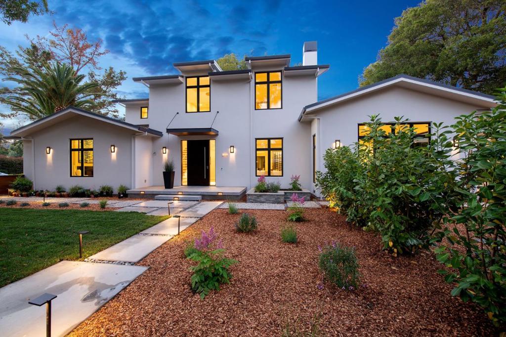 Thoughtfully constructed with incredible attention to superior quality, this brand-new 7 bedroom, 6.5 bath modern estate represents the pinnacle of Silicon Valley living on nearly half an acre | Generously proportioned, open concept floor plan | Dramatic great room boasts a soaring ceiling, stunning exterior views & a retractable wall of Fleetwood doors flowing to the expansive al fresco dining terrace | European-inspired kitchen with custom lacquer, chrome & glass cabinetry, large marble island & top appliances | Palatial master suite offers maximum privacy, walk-in closet, romantic balcony, fireplace & luxurious bath with dual sinks, natural stone steam shower & soaking tub | 3 additional upstairs, en-suite bedrooms plus junior master suite on main level | Detached, resort-style guest house with full kitchen, living area, bed, bath & laundry | Idyllic grounds featuring level lawns, swaying palms & heritage oaks | Close proximity to MP schools, downtown Palo Alto, Facebook & Stanford.