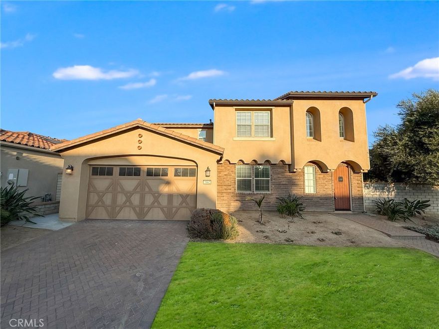 Beautiful home for lease in the prestigious Estancia community! Features low-maintenance landscaping, paid-off solar, and easy access to Riverwalk trails and Eastvale Community Park. Walking distance to ESTEM–ERHS. Bright and airy with high ceilings, open floor plan, built-in refrigerator, large island, walk-in pantry, and office nook. Downstairs guest suite and covered patio with fireplace ideal for entertaining. Upstairs offers a loft, private primary suite, laundry room with sink, and three additional bedrooms. New paint, new flooring, all appliances included, and three-car tandem garage. Move-in ready—a must see!
