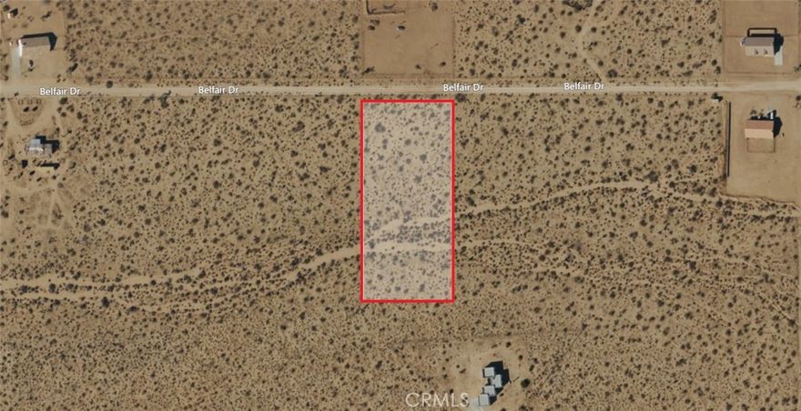 Discover the wide-open beauty of Joshua Tree with this expansive lot on Belfair Drive. This property offers a generous stretch of land surrounded by stunning desert scenery, star-filled skies, and the peaceful atmosphere that makes Joshua Tree so special. With its rural setting, this parcel provides the perfect canvas to create your desert getaway, vacation rental, or long-term home. Conveniently located just a short drive to the Joshua Tree Village and the National Park entrance, you’ll enjoy both privacy and accessibility. This lot invites you to imagine bold possibilities - whether building, investing, or holding for the future, the vision begins here. Address is for MLS input purposes only. County has not assigned an official situs address. Parcel is identified by APN and GPS coordinates. Buyer to verify location, zoning, and utilities.