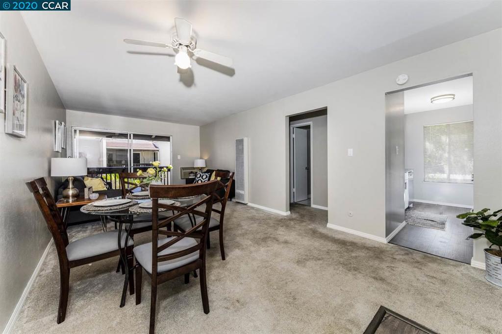 Beautifully updated & maintained, and desirable upper level condo. Kitchen has been completely updated with new cabinets, quartz counters and new appliances. Features include carpet and laminate flooring, a spacious master bedroom with a huge walk-in closet, and a large, private deck. This unit has separate storage and 1 covered parking space. Close to shops, transportation, BART and freeways