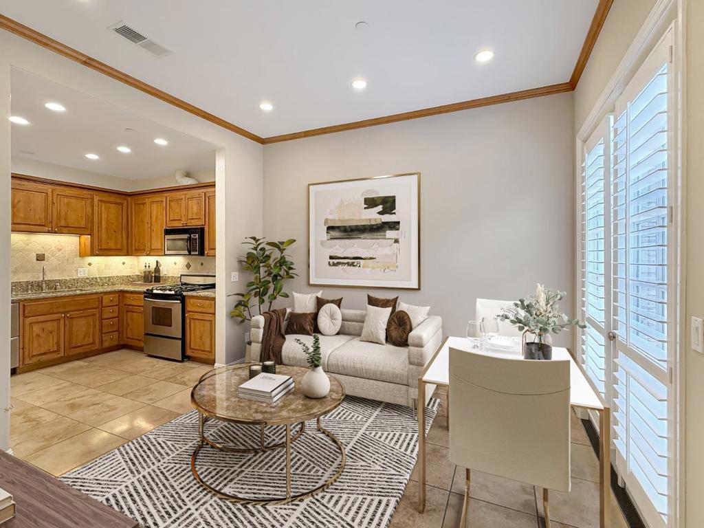 Welcome to this updated 1 bed, 1 bath townhouse in a serene, mostly owner-occupied complex just minutes from downtown Los Altos. This 758 sq ft home is freshly painted w/brand new carpet, offering an inviting interior filled w/light. The gourmet kitchen has wood cabinets granite countertops, a premium Fisher & Paykel double-drawer dishwasher, gas range/oven, & stainless appliances. A spacious bedroom w/a dedicated nook, & a private outdoor patio are perfect for relaxing. This includes a detached 1-car garage, an additional parking space, & a walk-in pantry. Garbage is included. Nestled in a nice community w/lush landscaping & gated access, this combines comfort & convenience in one of Silicon Valley's most desirable locations. Note: Home has been virtually staged. Owner pays for garbage & HOA Dues. Tenant is responsible for Water, Electric, Gas, & any internet communications. Professionally Managed. No smoking allowed. Tenant must have 3x rent in gross household income, 740+ credit score, & also be willing to sign a 1-year lease. Minimum $300,000 liability for renters insurance, w/owner & property manager as additional insured. Parking is allowed in garage & driveway in front of garage (2 dedicated spaces), & also on the street. Tenant shall comply w/HOA rules & regulations.