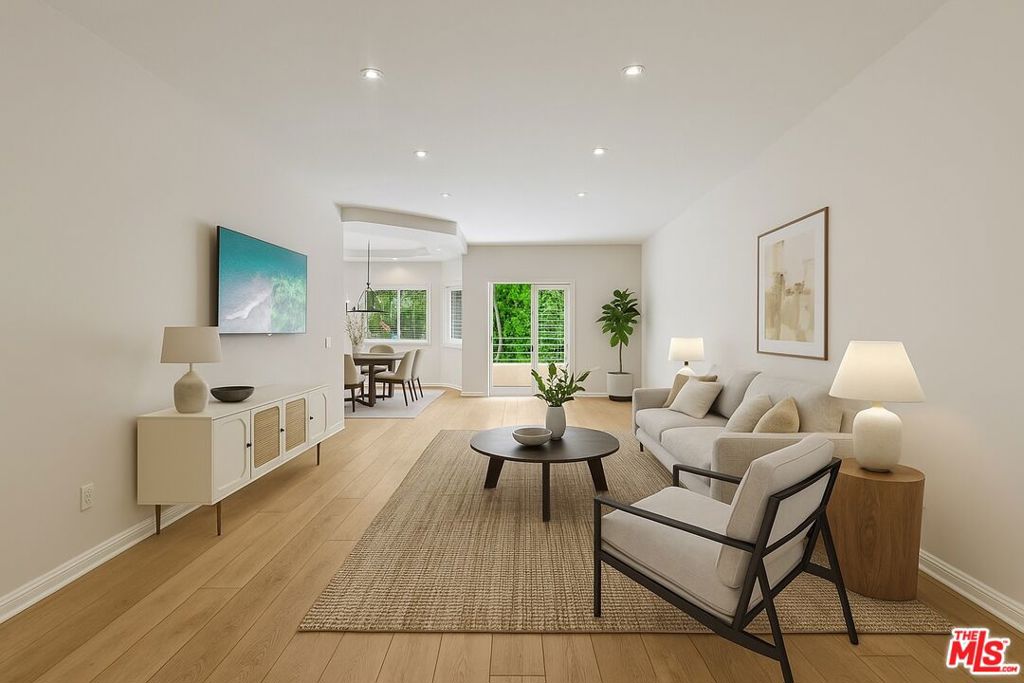 Welcome to the best unit in the building! This rare, spacious residence offers over 2,100 sq. ft. of single-level living in a prime, secure 15-unit community south of Ventura Blvd. Enjoy the perfect blend of style, comfort, and convenience in one of Sherman Oaks' most coveted neighborhoods. Step through the double-door entry into an elegant foyer that opens to a large living room with fireplace, custom built-ins, and access to one of several patios extending from every room. The formal dining room flows seamlessly into the family-style eat-in kitchen, complete with granite countertops, Viking appliances, and ample cabinetry. The sumptuous primary suite features its own fireplace, spa-like bathroom with soaking tub and separate shower, an oversized walk-in closet, and private patio access. Two additional spacious bedrooms, a powder room, and a full laundry area for side-by-side washer/dryer add to the thoughtful layout. Additional highlights include new hardwood floors, carpeted bedrooms, side-by-side parking for 2 vehicles + guest parking. Large private storage unit. Secure building with pool, gym, sauna, and game room. Perfectly located just blocks from Ventura Blvd.'s boutiques, fitness studios, craft coffee shops, and fine dining, with quick access to the 405 & 101 freeways. This bright and beautifully updated condo offers luxury lease living at its finest. Don't miss this opportunity!