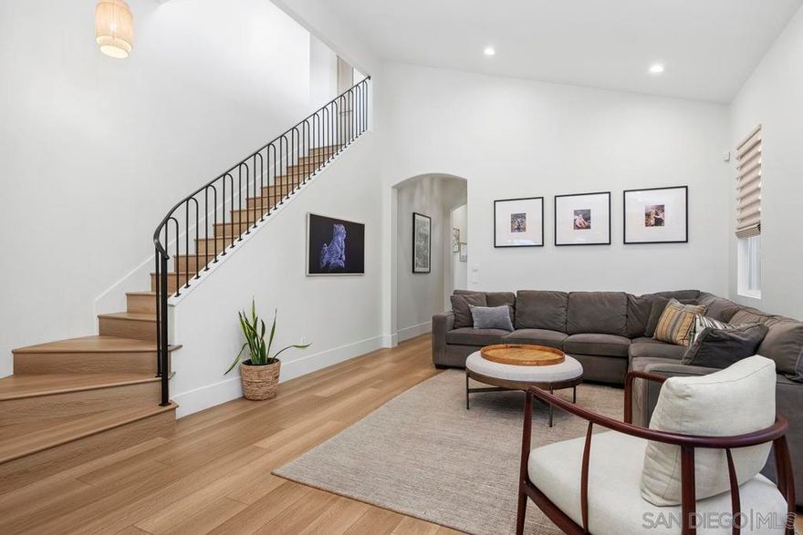 Beautifully remodeled home located on a single loaded cul-de-sac street. This property offers stunning westerly sunset views with no houses directly behind! The primary bedroom suite is conveniently located downstairs, featuring a spacious walk-in closet and a spa-like bath. The other wing of the house offers a 4th bedroom, which is ideal for a private office or guest room. Upstairs, you will find two generously sized bedrooms connected by a Jack-and-Jill bathroom. The interior flow has been enhanced by removing the wall between the family and dining room, creating a contemporary open floor plan. The chef’s kitchen showcases a large center island, quartz countertops, stainless steel appliances, and double ovens. Recent improvements include Provenza Maxcore Luxury Vinyl Plank Flooring throughout the entire home, custom built staircase & modern iron handrail, custom Hunter Douglas PowerView Vignette and Duette honeycomb shades, fresh paint, new bathroom exhaust fans, and a sleek acrylic ceiling fan in the primary bedroom. Additional highlights include a low-maintenance backyard, interior laundry room, and two-car garage with direct access and extra storage. Rancho Carillo clubhouse offers a private resort-style pool and spa, and miles of hiking and biking trails winding through approx 4 miles of beautiful nature preserve. Historic Leo Carrillo Ranch Park is just a short distance away. This exceptional home blends comfort, style, and location—an incredible opportunity to own an entertainer’s dream a few miles to the coast in one of North County’s most desirable communities.