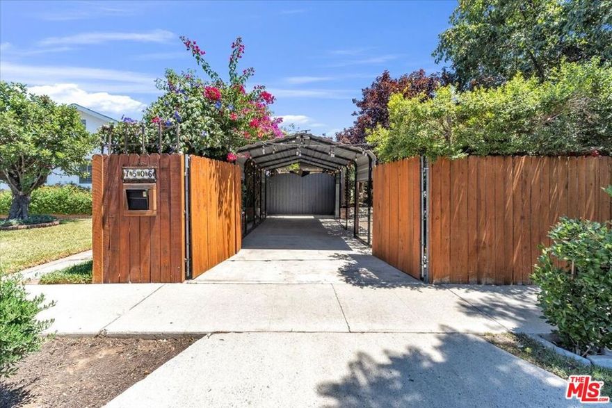 Rare Completely Gated & Private home with Potential ***ADU*** READY STRUCTURE  Over 1,000 Sq Ft of Expansion Potential. A standout opportunity for investors, developers, or luxury-minded homeownersthis privately gated 3-bedroom, 2-bathroom residence sits on an expansive lot in the heart of Canoga Park, offering a unique blend of existing livability & high-value upside. The property includes a fully permitted two-story garage extension exceeding 1,000 sq ft, complete with existing plumbing and electrical, making it primed for ADU conversion, boutique rental, or multi-generational living. This rare permitted space positions the home as an income-generating asset with long-term potential in a rapidly appreciating market. Inside, the home features a spacious layout with a generous master suite, while the expansive front and backyards offer opportunities for outdoor entertaining, luxury landscaping, or further expansion. A long private driveway, covered carport, and dual vehicle access from the front and back alley provide flexibility and conveniencesought-after features in today's market. Ideally situated near Westfield Topanga & The Village, with close access to high-end retail, fine dining, and upscale amenities. Just minutes from the Rams Training Facility, Warner Center, and major freeways, this location offers the perfect balance of suburban privacy and urban access. Investment-Ready Potential: While the property is in clean condition, it invites personalization offering a prime opportunity to renovate or reposition with luxury finishes. The strong bones, generous lot size, and ADU infrastructure make this a highly attractive candidate for immediate or long-term returns. Surrounded by ongoing redevelopment and high-demand rental inventory. Whether you're looking to add to your portfolio, build a private compound, or customize your dream home with income potential this is the opportunity that checks every box.