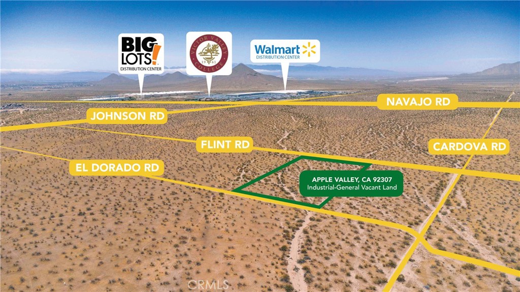 An exceptional opportunity awaits to acquire a prime piece of vacant industrial land in Apple Valley, CA. This property, with an Industrial General (I-G) zoning designation, is perfectly positioned to capitalize on the robust and growing logistics and distribution industry in the region. The property's Industrial General zoning allows for a wide range of uses, from manufacturing and warehousing to logistics and distribution facilities. Close proximity to Walmart and Big Lots Distribution Centers, Apple Valley Airport and Apple Valley Speedway. Tremendous growth and development potential/opportunity. This is a rare chance to invest in a rapidly developing area with strong potential for appreciation. Take advantage of the strategic location and favorable zoning to build a facility that meets your business needs or to hold for future development.This property represents a smart investment in the future of the High Desert's industrial landscape