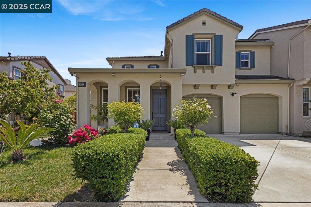 $1.52M or TRADE! Nestled in the heart of exclusive Talavera neighborhood, this stunning SFR offers exceptional style, comfort & modern conveniences. Nicely designed living space, perfect for those seeking the best quality & location. Rich Brazilian Cherry engineered wood floors flow seamlessly thru-out, open-concept living area feels bright & inviting enhanced by recessed lighting and high ceilings amplifying the space. Kitchen features natural granite counters, gas stove & plenty of cherry-brown wood cabinets. Laundry rm located upstairs for ultimate ease. Serene primary suite w/spacious bath, additional baths & bedrooms are equally well-appointed. Premier rolling dual sheer shades in all windows & ceiling fans in bdrms for year-round comfort. Outside, low-maintenance front yard w/peach tree & back yard w/new patio cover, tool shed. a charming side planter bed & guava tree. Garage offers a Tesla charger, ample storage & a kitchenette. Solar panels (owned & paid off) enhance energy efficiency. This community is an exclusive enclave of prestigious $2.5M+ residences, located steps from Accinalli Park, Alameda Creek Trail, just mins to major highways & bridges, top tech companies & vibrant Bay Area amenities *** OH Saturday & Sunday 1-4pm *** Offers due Tuesday! ***