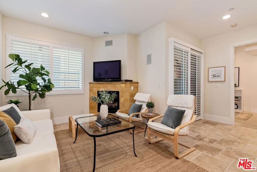 Now Available to show. Fully furnished condo in the 2006 built, beautiful Villa Bella! This community features Old World Tuscan Architecture w/Modern Amenities. This is a quiet interior unit (no noise from Sunset) with lovely light. With an excellent flowing floor plan, this Custom Unit has a Large Primary Suite and Second Bedroom setup as Office. Both have Spacious En-Suite Bathrooms plus bonus 3rd Powder Bath w/side by side LG Washer & Dryer. California Walk-in Closets & Private Covered Patio. Plasma TV & Surround Sound Included. GE Profile Appliances, Natural Stone Countertops & Flooring, Kohler Fixtures, Alarm System, Recessed Lighting. Private gym and separate community room in the gated building w/Ping Pong Table. Minutes to the Beach, Caruso's Palisades Village shops and restaurants, Palisades High School, and miles of hiking trails in the nearby Temescal Canyon Park. Price based on 12 month lease. Open to shorter term (at least 8-9 months at higher rate). Pass for access is necessary.