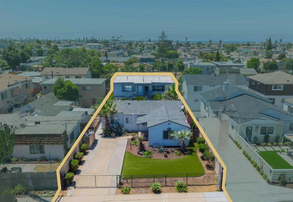 Rare coastal 4-unit in quiet North Imperial Beach neighborhood. Ideal for VA or 1031 exchange buyers. Unit mix: one 3BD/2BA front house and three 2BD/1BA rear units, all well-maintained and professionally managed. Strong rental appeal with immediate owner-occupancy potential to live in the front house and rent the other units. Features include alley access, separate entrances, and individual gas/electric meters. Just one block to the Silver Strand Bikeway and walking distance to Trident Coffee, Rad Power Bikes, and more. Two blocks to Palm Avenue, offering quick access to I-5, Coronado Island, and commercial hubs. Offering memorandum and financials available upon request.