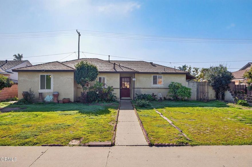 Located in a desirable South Oxnard neighborhood, this 3-bedroom, 2-bath home offers an excellent opportunity to create your dream space. Owned by the same family for over 25 years, the property features a spacious lot with alley access to a detached two-car garage and plenty of room for outdoor gatherings and entertaining. Ready for updating, the home provides a solid foundation for personalization. The roof was replaced approximately four years ago. Conveniently located near shopping, public transportation, and everyday amenities.