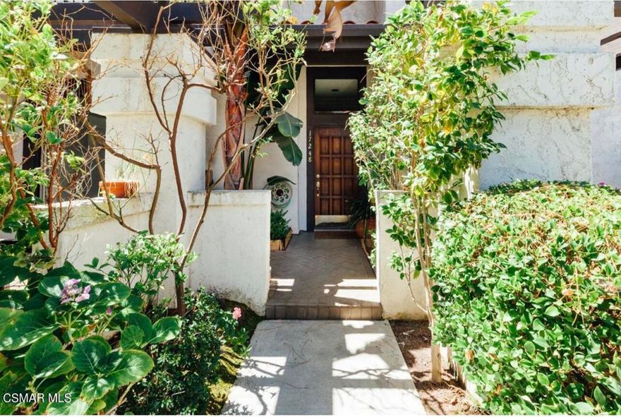 Peaceful townhouse with great floorplan. Smooth vaulted ceilings with a large skylight and generous living room with fireplace and tile and bamboo flooring. The step-up dining area leads directly to the family room and nicely remodeled kitchen, quartz countertops and newer stainless steel appliances. Upper level boasts two spacious bedroom suites - a large primary suite with vaulted ceilings, a large balcony, remodeled bathroom, with dual sinks, marble countertops and separate shower & jacuzzi tub plus a large walk-in closet. The second bedroom, also with vaulted ceilings, a remodeled bathroom and jacuzzi tub. The private, direct- entry 2 car garage includes laundry area and plenty of storage. HOA amenities include pool, spa, exercise room and saunas. A fabulous location close to beaches, Palisades Village, hiking trials, restaurants and more.